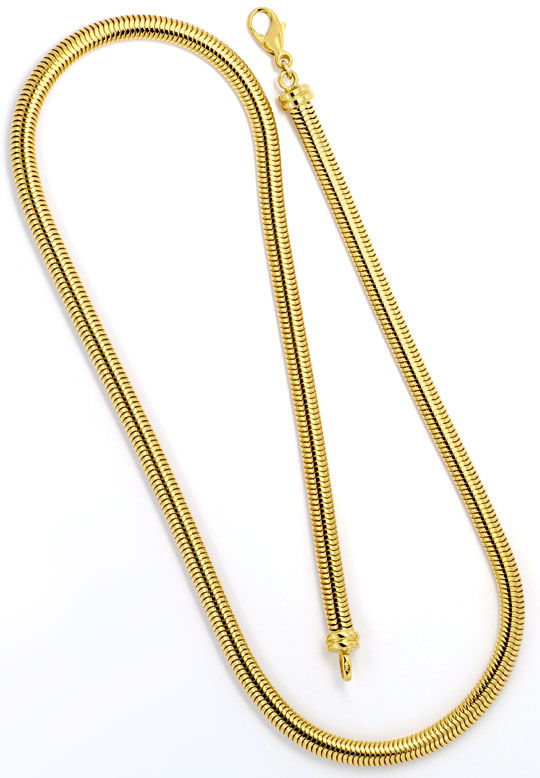 Foto 3 - Massive Ovale Schlangen Goldkette Collier Gelb Gold 18K, K2303