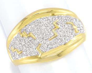 Foto 1 - Designer-Bandring mit 20 Diamanten in 14K Gold, S2707