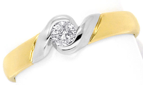 Foto 2 - Brillant-Diamant-Ring Top Modern 14K Gold, 0.16 Solitär, S3969
