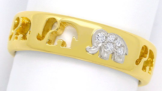 Foto 2 - Diamant Schmuck Set Ring und Armband Elefanten 14K Gold, S4808